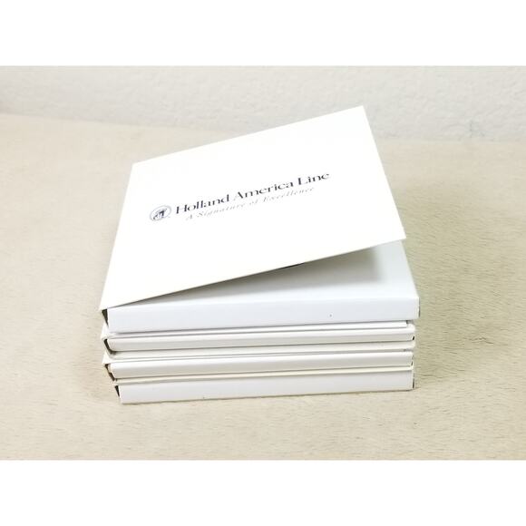 Coaster Holland America Line Ceramic Tile Delft Blue Cork Back New Box Vintage - Picture 12 of 13